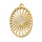 Rack Plating Brass Micro Pave Cubic Zirconia Pendants, Long-Lasting Plated, Lead Free & Cadmium Free, Oval Charms, Real 18K Gold Plated, 21.5x14x3mm, Hole: 1.5mm