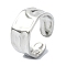 304 Stainless Steel Cuff Rings, Stainless Steel Color, Adjustable, 10mm