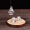 Glass Pendants, Round Charms, Clear AB, 18mm
