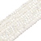 Opaque Glass Beads Stands, AB Color, Faceted(32 Facets), Round, White, 3.5x3mm, Hole: 1mm, about 163~166pcs/strand, 50~51cm