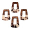 Transparent Resin & Walnut Wood Pendants, Trapezoid Charm, Old Lace, 37.5x27x3mm, Hole: 2mm
