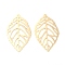 Brass Pendants, Long-Lasting Plated, Leaf, Real 24K Gold Plated, 35x20x0.5mm, Hole: 1mm