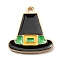 Thanksgiving Day Alloy Enamel Pendants, Light Gold, Hat, 19x18x1.5mm, Hole: 1.8mm