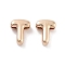 Rack Plating Alloy Pendants, Cadmium Free & Lead Free, Electroplate Nickel, Light Gold, Letter T, 9.5x7.5x4mm, Hole: 1.5x2.5mm