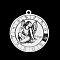Non-Tarnish 201 Stainless Steel Pendants, Laser Engraved Pattern, Flat Round with Constellation, Virgo, 33x30x1mm, Hole: 2mm