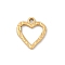 304 Stainless Steel Pendants, Ion Plating(IP), Heart Charm, Real 18K Gold Plated, 18x16x2mm, Hole: 2mm