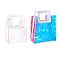 PVC Laser Transparent Bag, Tote Bag, with PU Leather Handles, for Gift or Present Packaging, Rectangle, White, Finished Product: 25.5x18x10cm, 2pcs/set