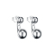 925 Sterling Silver Round Stud Earrings, Platinum, 16x8mm