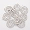 Non-Tarnish 201 Stainless Steel Pendants, Flat Round with Heart, Stainless Steel Color, 18x16x1.1mm, Hole: 1.5mm