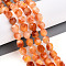 Dyed Natural White Jade Beads Strands, Two Tone, Faceted, Star Cut Round Beads, Dark Orange, 7~8x6~7.5x6~7.5mm, Hole: 1mm, about 48~49pcs/strand, 14.17~15.35''(36~39cm)
