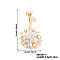 Chic Flower Brass Full Crystal Rhinestone Curved Barbell Belly Button Rings with Shiny Delicate Design, Golden, 34x19mm