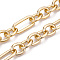 Aluminum Figaro Chain, Unwelded, Light Gold, 36.5x17x4mm, Small Oval: 21.8x17x4mm