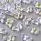 Transparent Glass Beads, with Glitter Powder, AB Color Plated, Butterfly, Clear AB, 8x15x4.5mm, Hole: 1mm