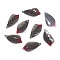 Plastic Pendants, Leaf, Gray, 22~23.5x11~12x2.5~3mm, Hole: 1~1.5mm