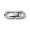 Non-Tarnish 304 Stainless Steel Fold Over Clasps, Oval, Stainless Steel Color, 20x8x3mm, Hole: 4x4mm