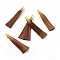 Nylon Tassel Big Pendants, with Iron Findings, Golden, Saddle Brown, 86x9.5mm, Hole: 3x5mm