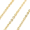 Brass Cable Chains, Cadmium Free & Nickel Free & Lead Free, Soldered, with Card Paper, Real 18K Gold Plated, 3.5x3x0.5mm, about 3.28 Feet(1m)/pc