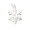 925 Sterling Silver Pendants, with Jump Ring and 925 Stamp, Silver Color, Snowflake, 16.5x10.5x1.5mm, Hole: 2.5mm