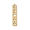 201 Stainless Steel Filigree Pendants, Rectangle with Moon Heart Charms, Golden, 30x5.5x1mm, Hole: 0.7mm