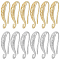 20Pcs 2 Colors Brass Earring Hooks, Ear Wire, with Horizontal Loop, Long-Lasting Plated, Real Gold Plated & Real Platinum Plated, 15x9x2mm, Hole: 1mm, Pin: 0.8mm, 10Pcs/color