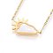 304 Stainless Steel Pendant Necklaces, with Shell, Sun and Clouds, Real 18K Gold Plated, 18.11 inch(46cm), 1.5mm