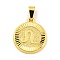 Brass Pendants, Cadmium Free & Nickel Free & Lead Free, Real 18K Gold Plated, Flat Round with Constellations, Lion, 24x20.5x2mm, Hole: 8x3.5mm