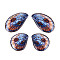 Epoxy Resin Pendants, Butterfly Wing, with Gold Foil & Glitter Powder, Cornflower Blue, 37.5x23x2~2.5mm, Hole: 1.2mm