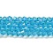 Transparent Electroplate Glass Beads Strands, AB Color Plated, Faceted, Bicone, Deep Sky Blue, 4x4mm, Hole: 0.8mm, about 80~85pcs/strand, 30~32cm