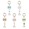 Glass Teardrop Pendants Decoration, with Bowknot Polymer Clay Rhinestones and lloy Swivel Clasps, Octagon Glass Bead, Mixed Color, 125mm