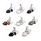 Gemstone Pendants, with Platinum Plated Brass Settings, Elf & Teardrop, 45x41.5x7mm, Hole: 5.3x8mm