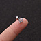 Brass Micro Pave Clear Cubic Zirconia Cartilage Earrings for Women, with Stainless Steel Pins, Stainless Steel Color, Flower, 6mm, Pin: 1.2mm