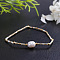 Bohemian Style Glass Seed Beaded Stretch Bracelets for Women, Column, with Imitation Pearl, Seashell Color