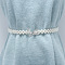 White Plastic Imitation Pearl Beaded Stretch Waist Chains, with Alloy Clasps, Platinum, Butterfly, 650mm
