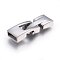Tarnish Resistant 304 Stainless Steel Snap Lock Clasps, Stainless Steel Color, 33x12x5mm, Hole: 3x10mm