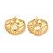 304 Stainless Steel Pendants, with ABS Plastic Pearl, Shell Shape Charms, Ion Plating(IP), Real 18K Gold Plated, White, 26.5x26x7mm, Hole: 1.5mm