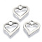 Non-Tarnish 201 Stainless Steel Charms, Laser Cut, Hollow, Heart, Stainless Steel Color, 11x11x1mm, Hole: 1.8mm