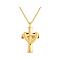 Stainless Steel Cross Cremation Urn Pendant Necklaces, Perfume Bottle Pendant Necklaces, Golden, 19.69 inch(50cm), Cross: 39x22mm