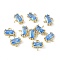 Brass Pave Cubic Zirconia Connector Charms, Rack Plating, Long-Lasting Plated, Cadmium Free & Lead Free, Real 18K Gold Plated, Rectangle, 7x8x3.5mm, Hole: 1mm