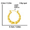 304 Stainless Steel Stylish Irregular U-shaped Hoop Earrings with PVD Vacuum Plating, Real 18K Gold Plated, 34x31mm
