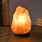Natural Himalayan Rock Salt Lamp, with Wood Base, 1 Power Cable(European Plug) & 1 Bulb, Nuggets, 120x107x200mm