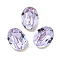 Glass Rhinestone Cabochons, Pointed Back & Back Plated, Faceted, Oval, Violet, 8x6x4mm