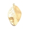 304 Stainless Steel Pendants, with Glass, PVD Vacuum Plating, Leaf Charms, Real 18K Gold Plated, 29x17x4mm, Hole: 1.5mm