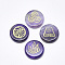 Natural Amethyst Cabochons, Flat Round with Auspicious Cloud Pattern, 25x5.5mm, 4pcs/set