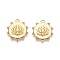Ion Plating(IP) 304 Stainless Steel Rhinestone Pendants, Lotus Flower, Real 18K Gold Plated, 19.5x17.5x3mm, Hole: 1.6mm