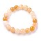Natural Topaz Jade Beads Stretch Bracelets, Round, 2-1/4 inch~2-3/8 inch(5.7~6cm), Beads: 10~10.5mm