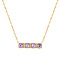 Colorful Gemstones Necklaces, Stainless Steel Cable Chain Necklace for Women
