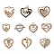 10Pcs 10 Style Alloy Pendants, with Crystal Rhinestone and ABS Plastic Imitation Pearl, Heart & Crown & Rabbit & Arrow Charms, Golden, 14~21.5x14~20x1.5~4mm, hole: 1.5~2mm, 1Pc/style