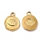 Ion Plating(IP) 304 Stainless Steel Pendants, Flat Round with Shell Charm, Real 18K Gold Plated, 16.5x13x2mm, Hole: 2.5mm