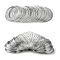 Steel Memory Wire, for Collar Necklace Making, Nickel Free, Platinum, 20 Gauge, 0.8mm, 115mm inner diameter, 100 circles/1set