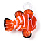 Handmade Lampwork Pendants, Fish Charms, Orange Red, 35.5~39x32.5~38x11~12mm, Hole: 3.5~3x3.5~5mm
